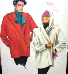 9427 EZ VOGUE UNLINED WRAP HOODIE SHAPED COAT PATTERN 8-10